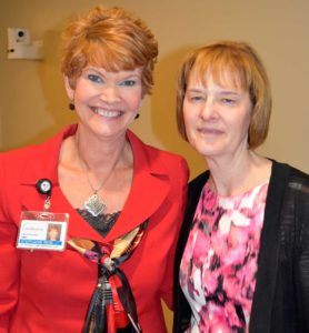 From left to right are Stephanie Reid, vice president of patient care services and chief nursing officer; and April Campbell, Carroll Hospital’s 2016 Nurse of the Year.
